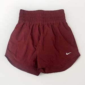 Nike Womens Running Shorts Small Maroon High Rise Lined Athletic